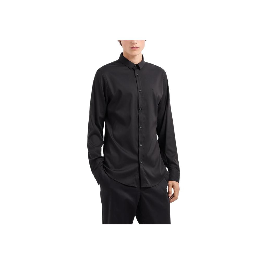 Armani Exchange Regular Fit Stretch Fabric Shirt Men Shirts Black 8NZC49-ZNYXZ-1200