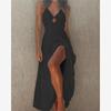 Women Sexy V-neck Suspender Dress Fashion Female Elegant V-neck Hollow Large Swing Dress