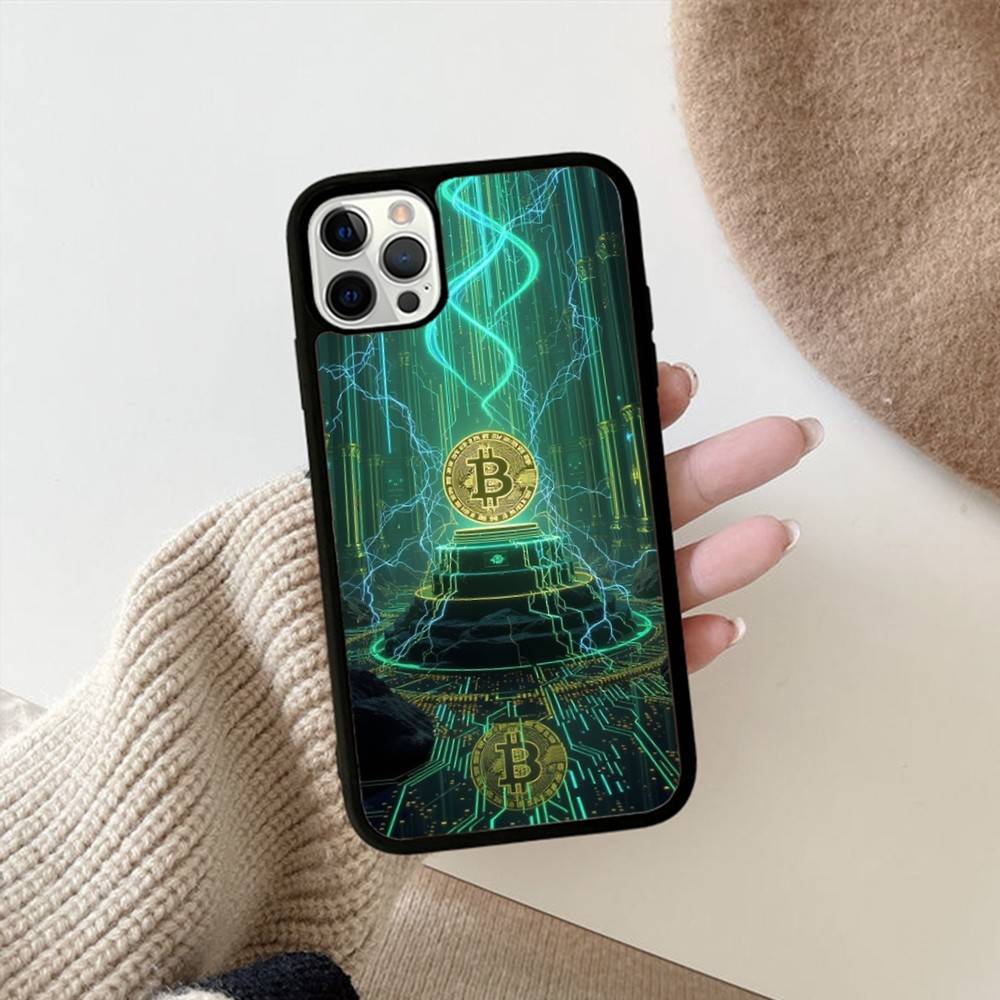 Luxury B-BitcoinS PC+TPU Phone Case For IPhone 11 12 13 14 15 16 17 Plus Pro Max Cover