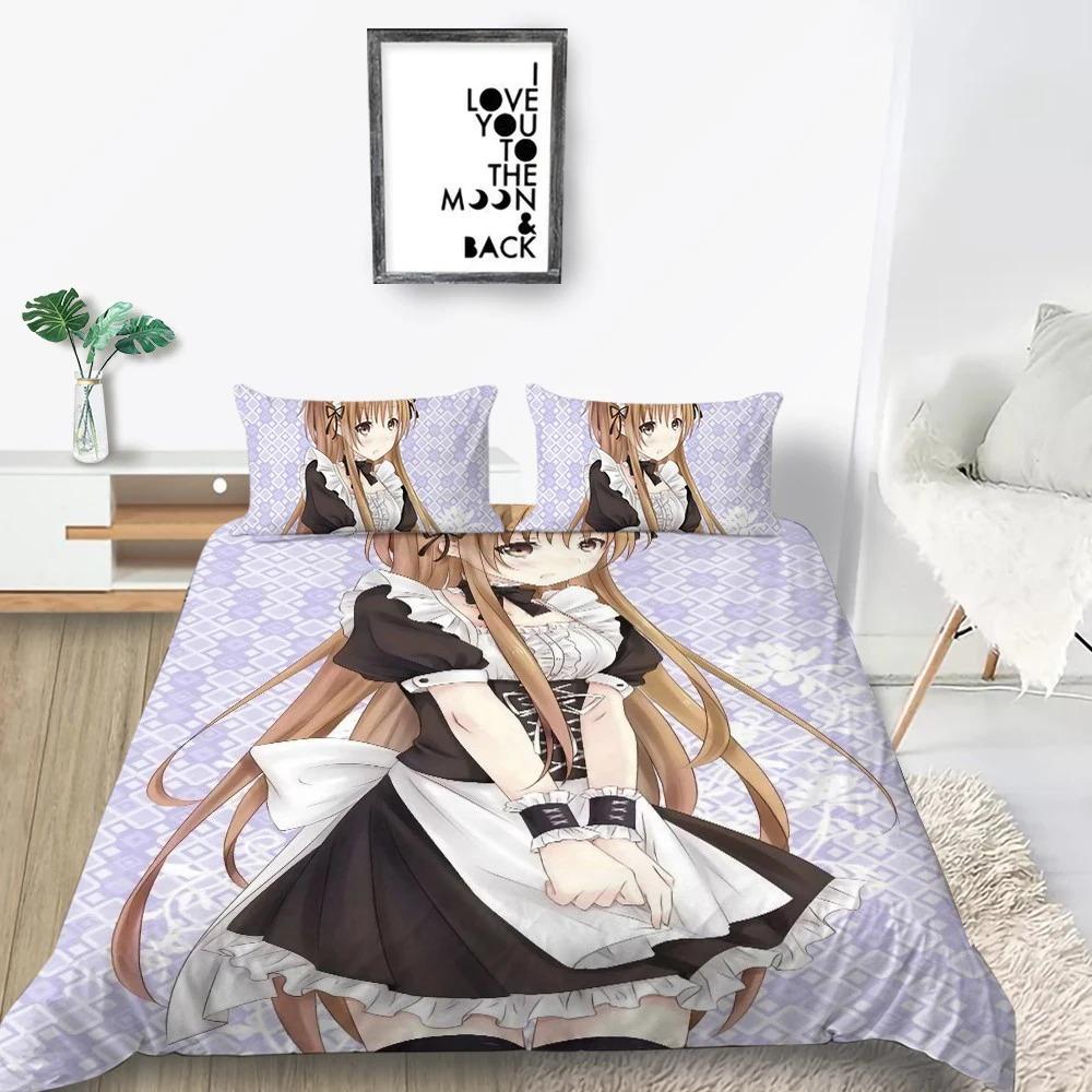 Sexy Girls Bedding Sets Kids Bed Comforter Cover Sets Anime Quilt Cover Home Bedclothes 3d Printing Beauty Bedspread No Sheet