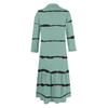 Women's Fashionable And Elegant Autun And Winter Button-down Lapel Long-sleeved Printed Dress