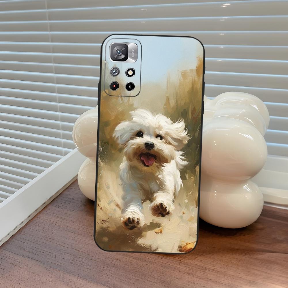 Cartoon Maltese Dog Phone Case for Xiaomi Poco M4 F7 M7 M6 M5 F6 F5 X7 X6 X5 C71 C75 C61 C65 Pro Plus Ultra Cover