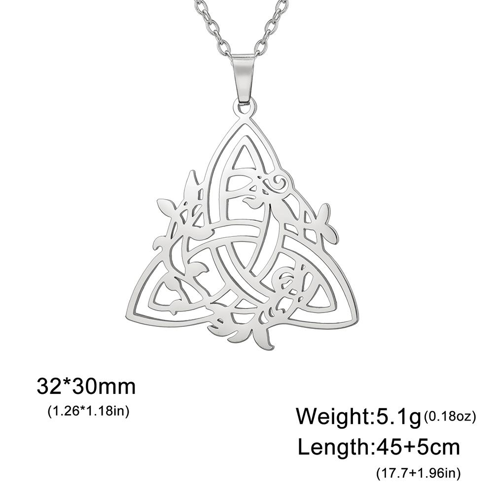 Dawapara Trinity Knot Triquetra Necklace Wreath Celtics Knot Good Luck Amulet Stainless Steel Jewelry New Year Gift