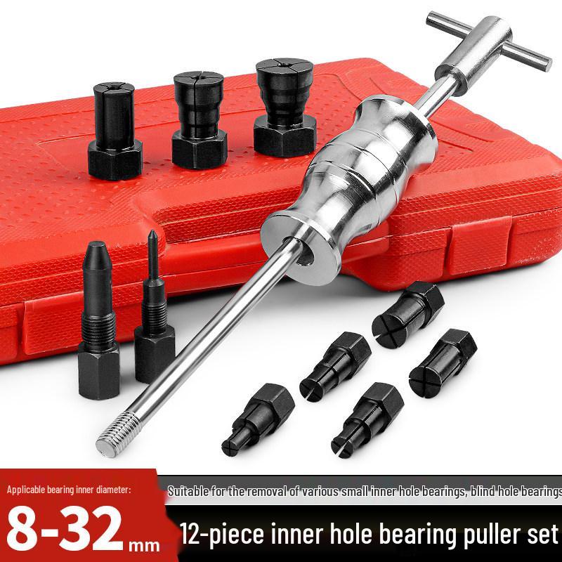 12-Piece Inner Hole Slide Hammer Bearing Removal Tool Set