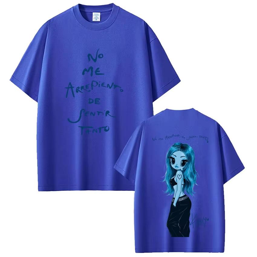 2026 Neues Karol G No Me Arrepiento De Sentir Tanto Album 2026 Grafikdruck Unisex Kurzarm-T-Shirt, Hip-Hop Mode Lässiges Streetwear-Oberteil
