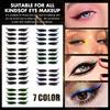 4 Pair Eyelid Makeup Stickers Eye-catching Charming 7 Colors Pretty Reusable Eyeshadow Stickers for Gifts