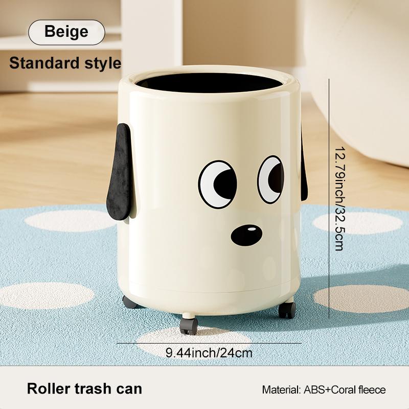 

UFORU Cute Dog Rolling Trash Can, Large Capacity Waste Bin with Inner & Outer Bucket for Bathroom Kitchen Living Room