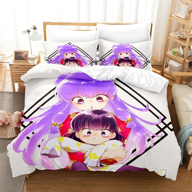 Drukowane 3D Zestawy Pościeli Anime Ranma 1/2 wykwintny zestaw pościeli poszewka na kołdrę zestaw kołdry luksusowy prezent urodzinowy