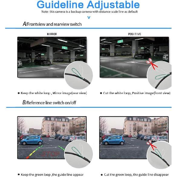 Waterproof IP69 Night Vision 170 Degree Car Rear View/Reversing/Reverse Camera Universal Color CCD high-Definition chip Backup Parking HD Front View