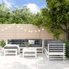 Vidaxl 7-Cz. Garden Furniture Set, White, Solid Pine Wood