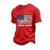Men's Loose Fit Casual Short Sleeve T-Shirt Labor Day Graphic Print Crew Neck Cotton Blend Top for Everyday Wear