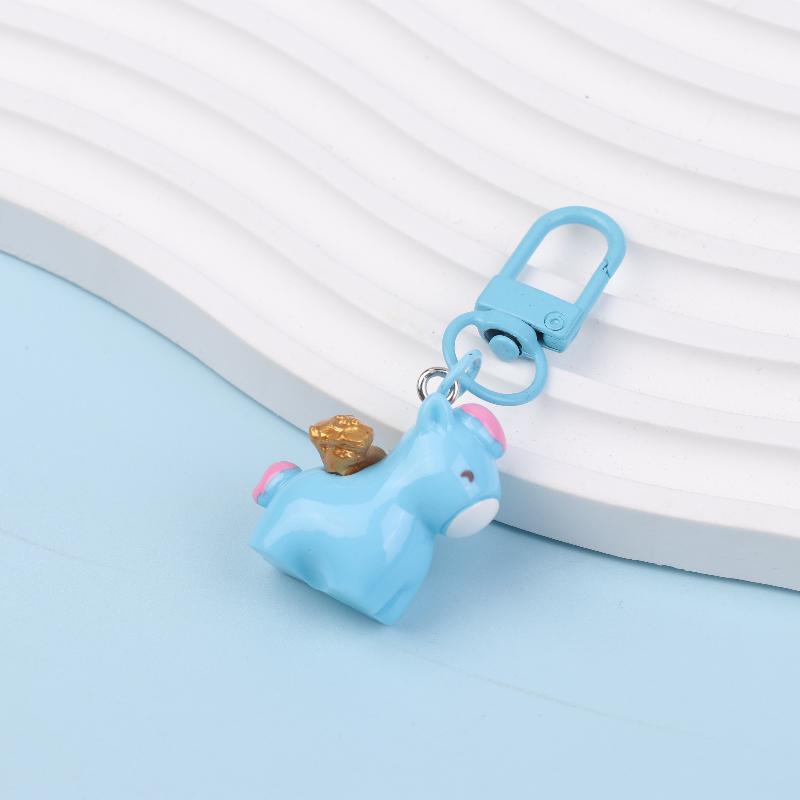 2026 Chinese Year Mascot Horse Resin Keychain Decor Cartoon Cute Year Of The Horse Keyring Bag Pendant Gifts Accessory