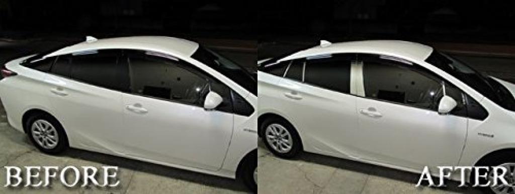 BRIGHTZ Prius and ZVW55 Stainless Steel Plated Pillar Type with Set Part Number 21707 ZVW50, ZVW51, Ultra-Mirror Panels, B, Visor, 12-Piece