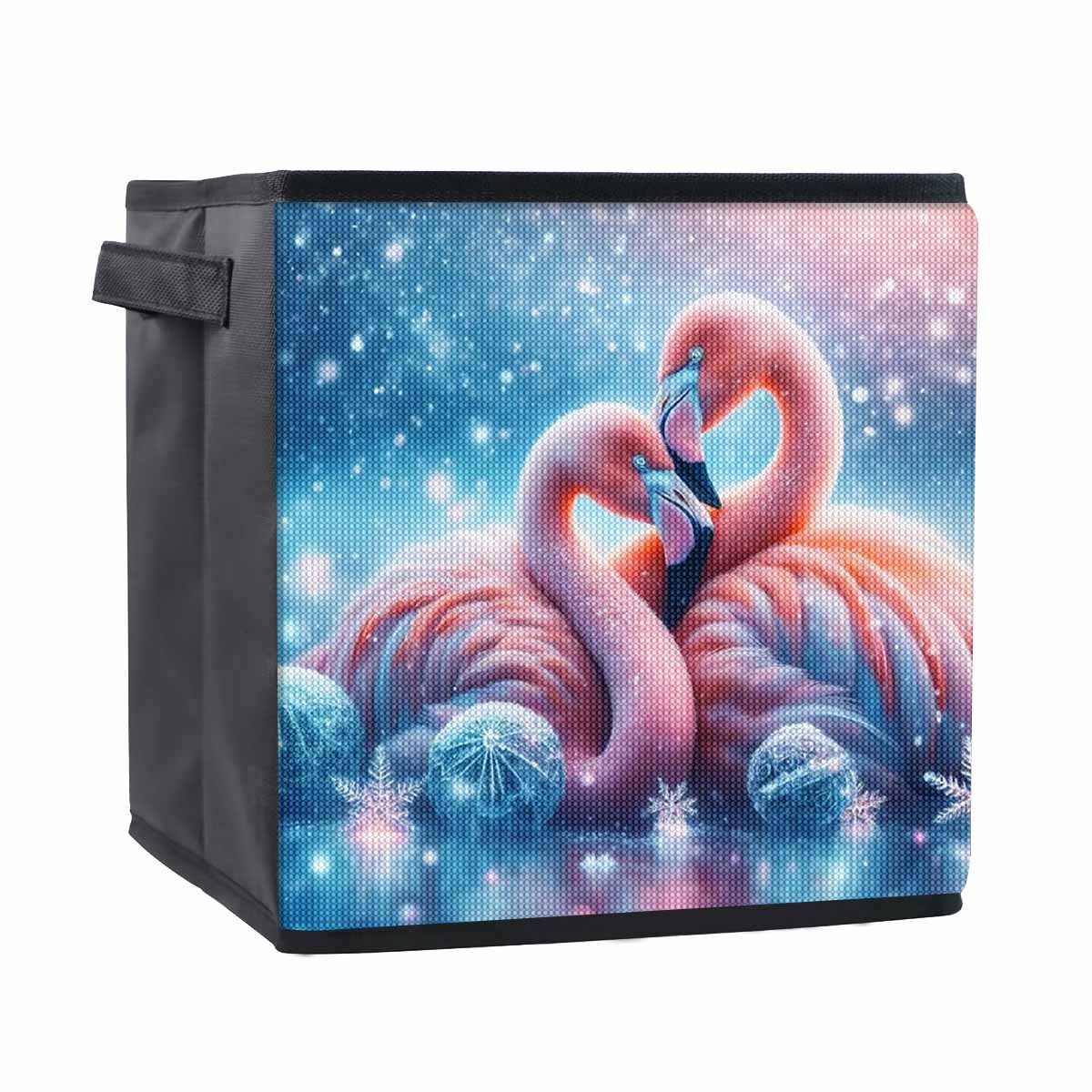 

Flamingo in The Lake 5D Diamond Painting Storage Basket Full Round Drill Mosaic Diamond Embroidery Cross Stitch Kits Home Decor Home Decor 25cmx25cm