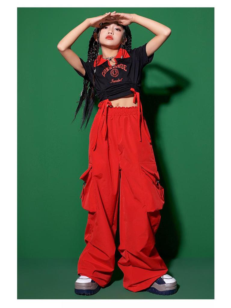 Girls' Japanese Street Jazz Dance Costume - Children's Trendy Hip-Hop Performance Suit