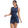 Women's Breathable Tennis Skirt Unitard - Integrated Yoga, Fitness, and Golf Dress
