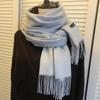 Inverno Feminino Cachecol Cashmere Xales Envoltórios Mulheres Sólido Longo Hijab Estolas Pashmina Bufanda Borla Outono Senhora Faixa de Cabeça
