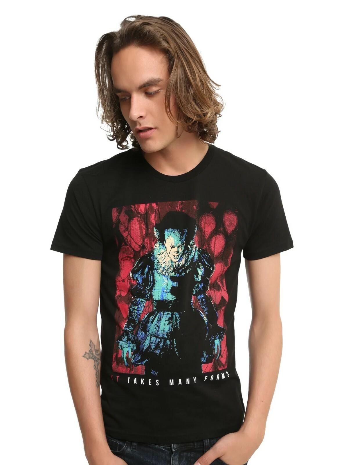 IT Movie Mens Pennywise IT Clown Movie It Takes Many Forms Shirt New XS3XL S