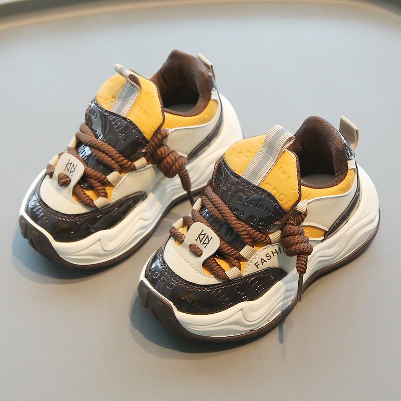 Kinder Sportschuhe 2025 Frühling und Herbst neue Jungen Papa Schuhe Trend Mädchen kleine weiße Schuhe weichsohlige Baby Freizeitschuhe