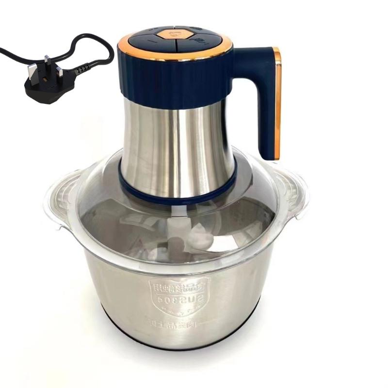 Electric Meat Grinder 5L Stainless Steel Food Processor Multifunctional Kitchen Vegetable Slicers with Nonslip Base