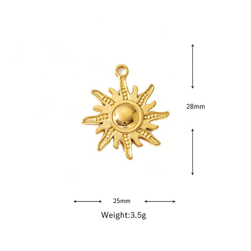 Golden Smiley Sun & Moon Stainless Steel Pendant