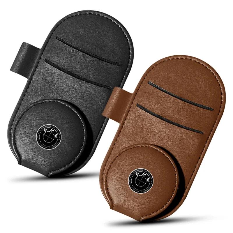 

Car Sun Visor Glasses Holder Magnetic Sunglasses Clip Card Holder Storage For BMW E34 E36 E60 E90 E46 E39 E70 F10 F20 F30 M6 E71 Brown