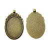 Antique Ornate Oval Bezel Pendant Base For Jewelry Making Fit 30x40mm Blank Tray