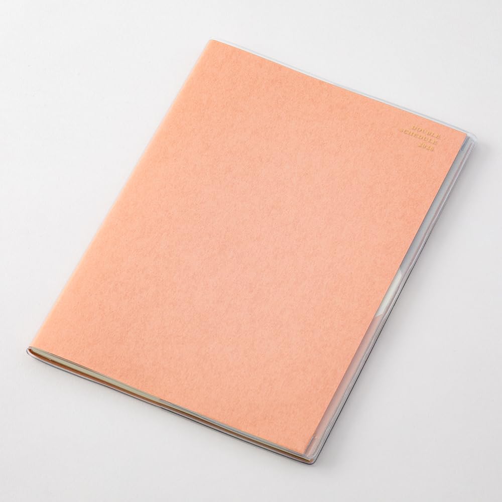 Midori Double Schedule Planner, 2026, B6, Monthly, Limited Edition, Bookmark Included, To Do, Orange, 22387006 (Starts October 2025)