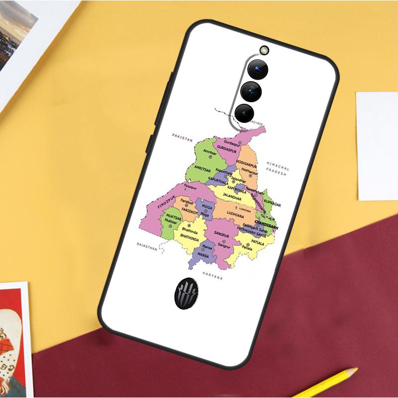 

Punjab Map Outline Case For ZTE Nubia Red Magic 10 Air 5G 6R 6 7 6S 7S Pro 8 9 10 11 8S 9S 10S Pro Plus Cover Red Magic 6