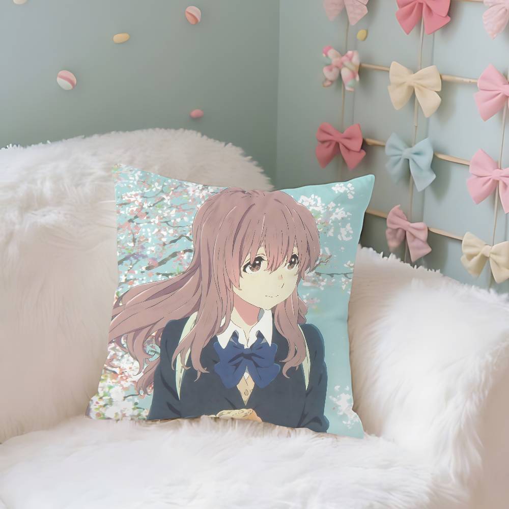 Anime A S-Silents-Voices Pillow Case Cushion Cover Soft Cute Throw Pillow Case For Car Sofa Pillowcase Polyester With Zipper