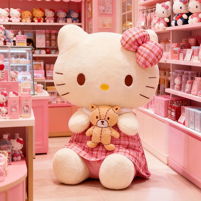 

Ретро Плюшева Лялька Hello Kitty - Велика Тканинна Іграшка Кіт Подарунок 30cm 240g