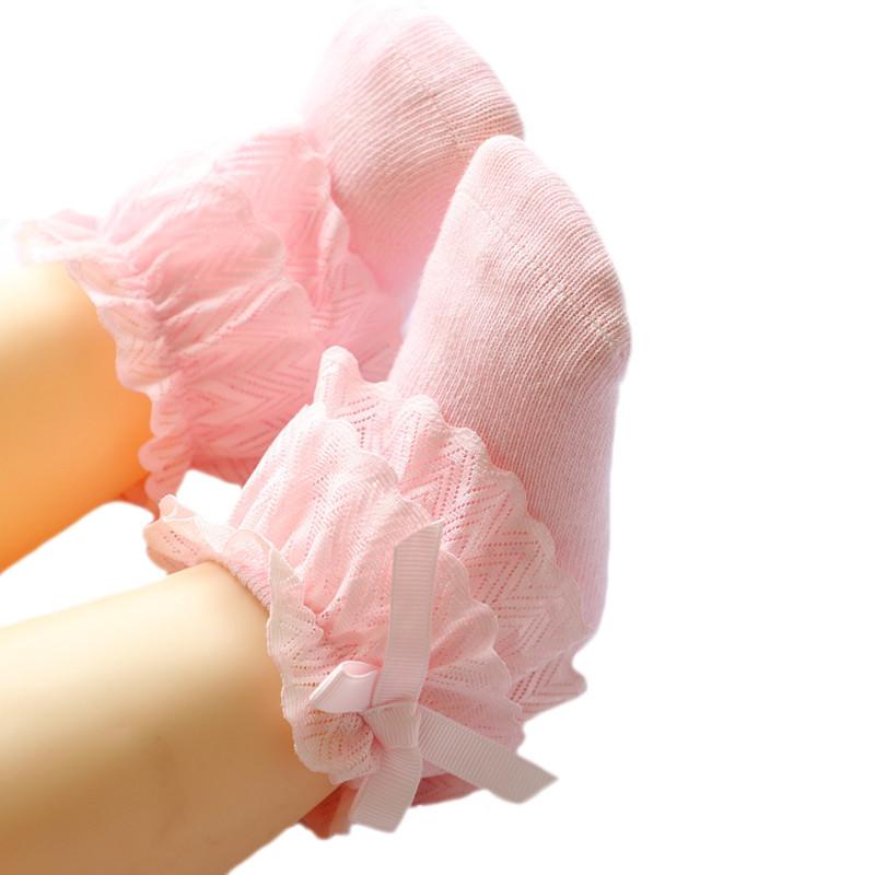Lawadka Baby Mädchen Socken Neugeborene Baumwolle Spitze Baby Socken für Mädchen Einfarbig Prinzessinnen Stil Kleinkind Baby Mädchen Kleidung Accessoires Neu