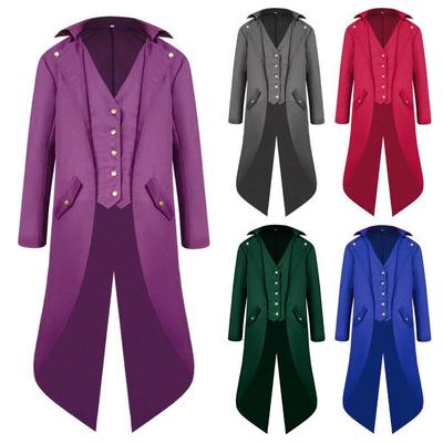Men's Medieval Retro Swallowtail Coat - European & American Punk Style