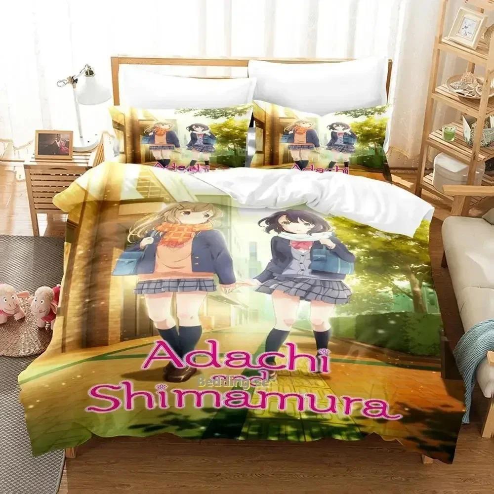 Adachi and Shimamura Bedding Set Cartoon Anime Three-piece Set Adult Kid Bedroom Duvet Cover Sets Comforter Bedding Sets Luxury