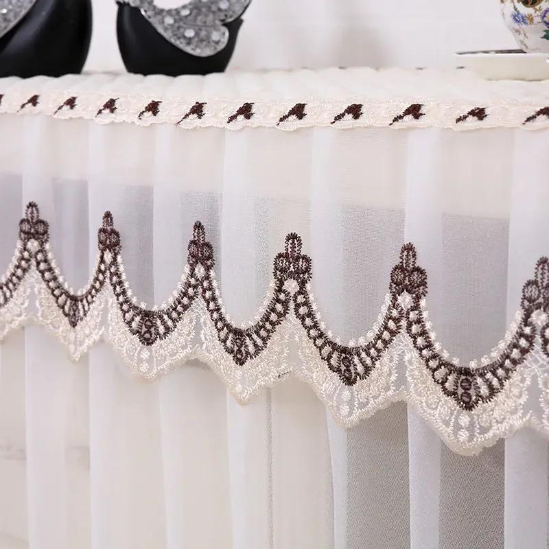 Dekoracja Ślubna Obrus Stołowy Pokrowiec na Telewizor LCD Koronka Wiszący Pokrowiec Przeciwkurzowy Prostokątny Zmywalny Pyłoszczelny Dekoracja Domu Obrus na Stół Party