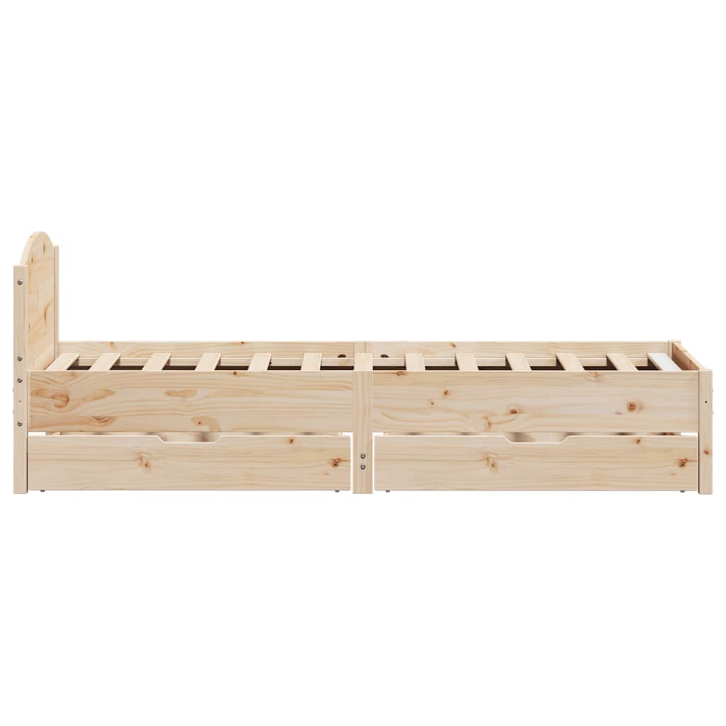 Vidaxl Rama Łóżka Bez Materaca, 75X190 Cm, Lite Drewno Sosnowe