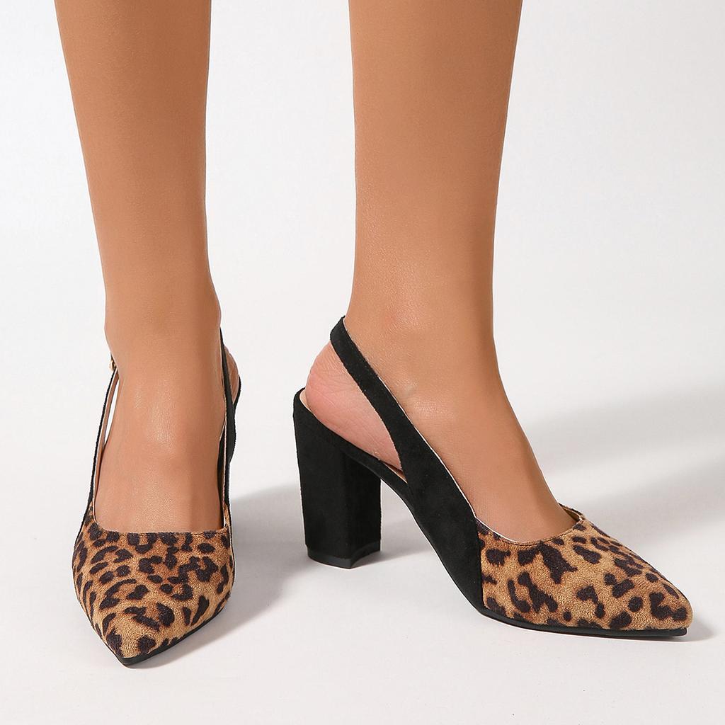 Mode Damen Leopardenmuster High Heels Sexy Spitzschuh Stilettoabsatz Sandalen Sommer Elegant Chic Party High Heels Schuhe Größe 36-42