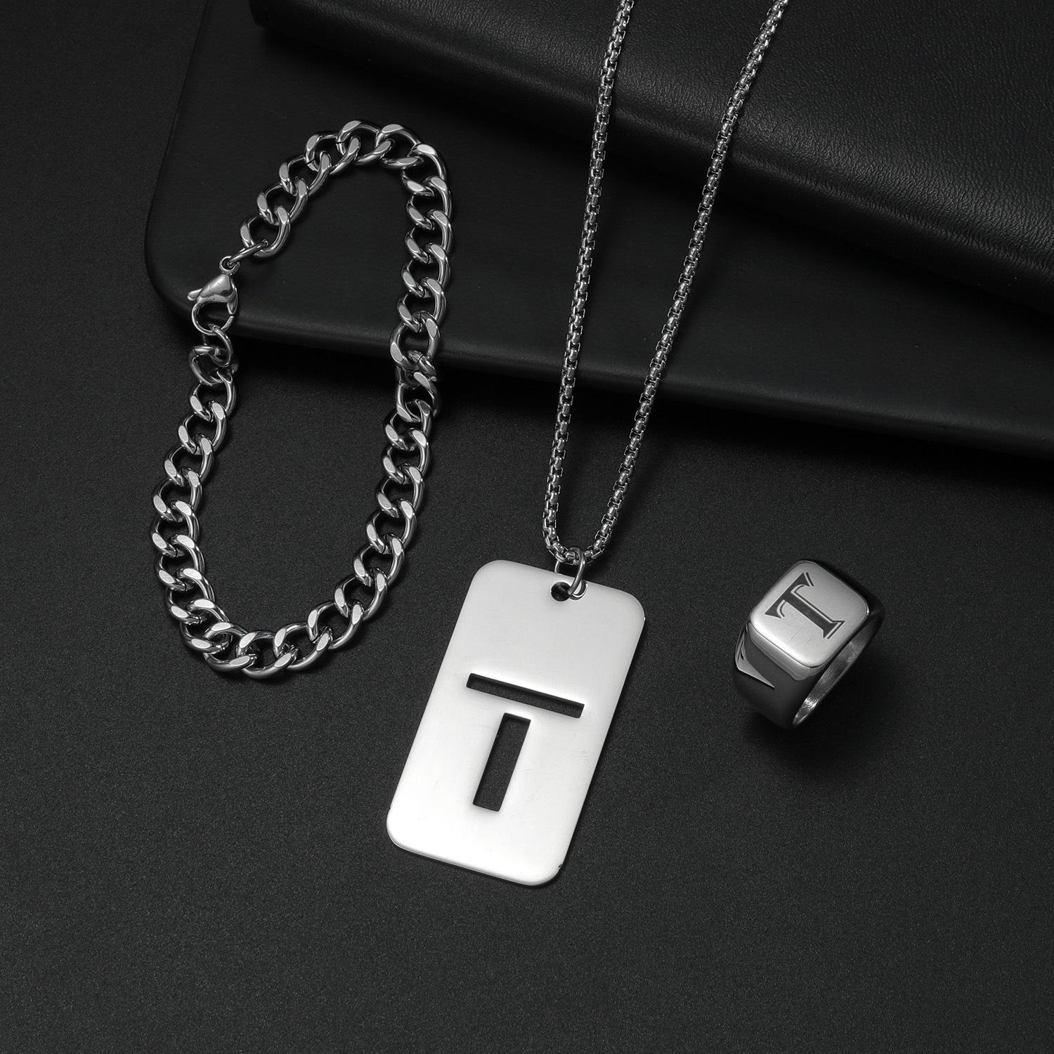 

Раздел моды Титановый стальной набор украшений 26 букв алфавита Комплект украшений Темперамент Пара для мужчин и женщин Украшения для вечеринок Подарки на день рождения