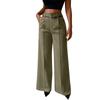 Women's Wide-leg Trousers, High-waisted Straight-leg Business  Trousers, Long Trousers With Belt