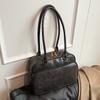 Autumn Retro Portable Bowling Bag Women's 2025 New Simple Niche Underarm Bag Large-capacity Briefcase