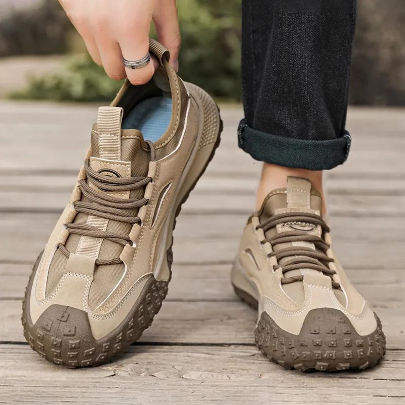 Oulylan Wear-resistant Labor Shoes Outdoor Breathable Anti Odor Work Boots Men Lightweight Non Slip Casual Sneakers 39 To 44