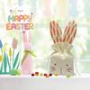 2pcs Linen Material Easter Bunny Treat Bag Rabbit Ears Design Adorable Rabbits Decor Linen Drawstring Bags Drawstring Closure