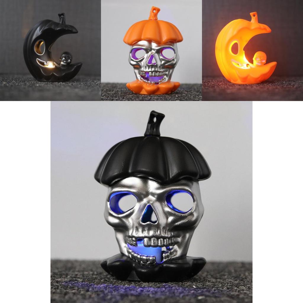 Halloween Pumpkin Skull Led Night Light With Colorful Effect For Party And Holiday Decor