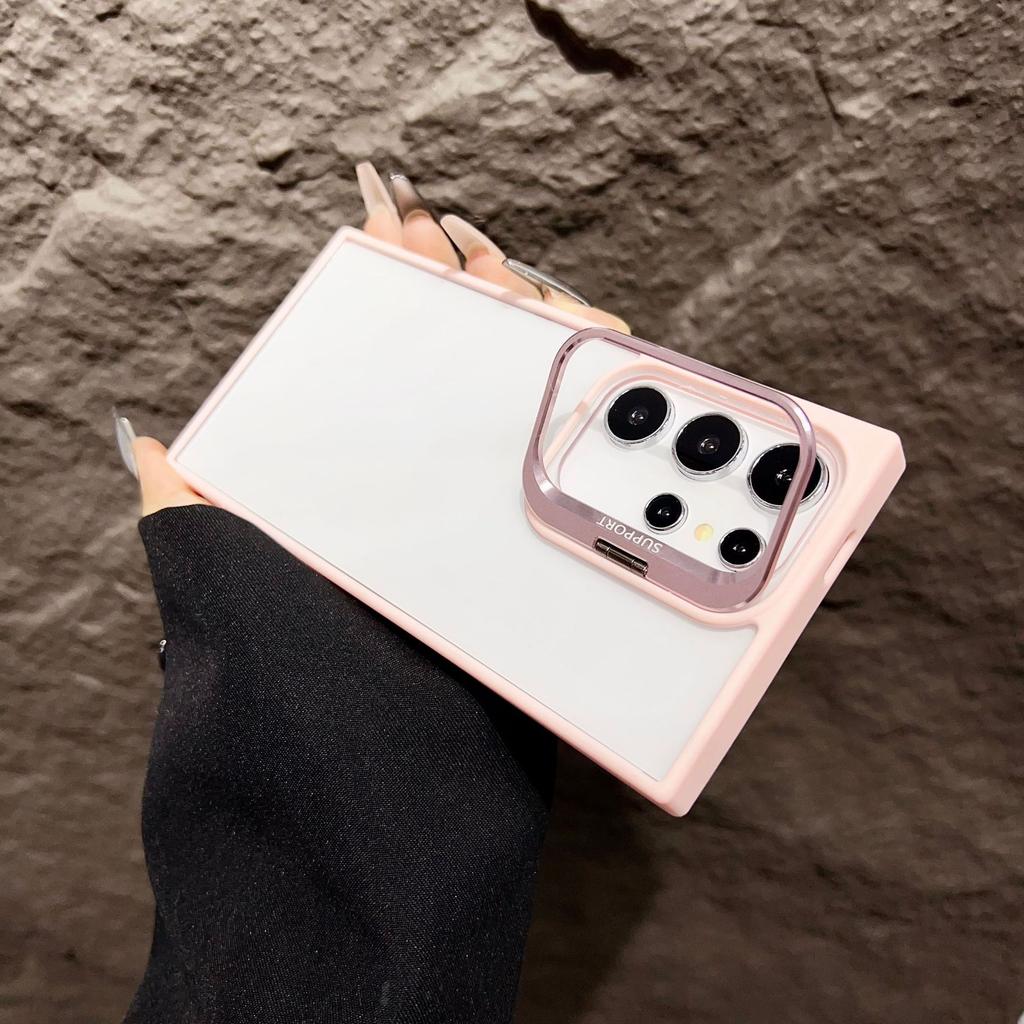 Samsung S25 Hardware Lens Bracket Suitable for S24ultra High Transparent Electroplating Button Two In One Mobile Phone Protection Case