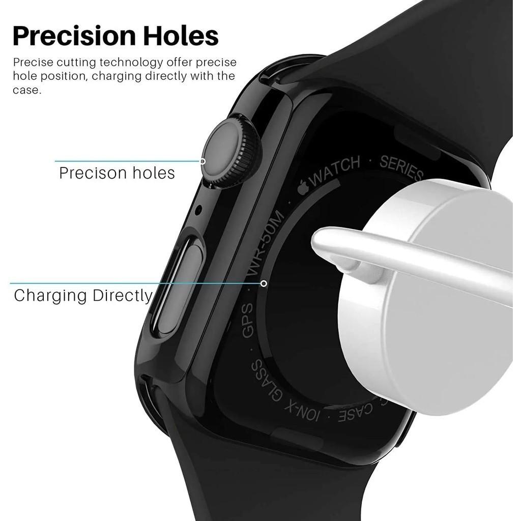 Tempered Glass+Cover PC bumper Screen Protector Case For Apple Watch Series 9 8 7 6 5 4 3 iWatch 45mm 41mm 44mm 40mm 42mm 38mm