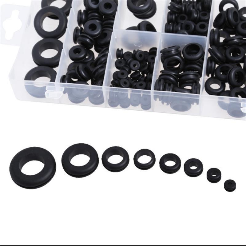 200 Pcs Car Rubber Grommet Electrical Wire Gasket Assortment Set + Storage Case
