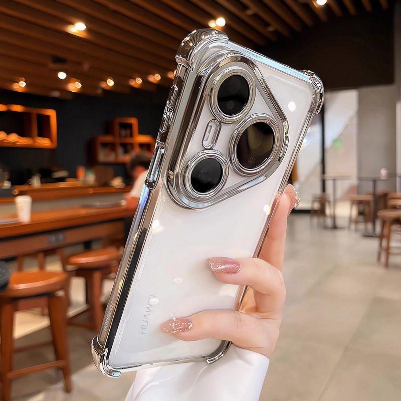 Case For Huawei Pura 80 Ultra 80 Pro plus Fashion Electroplating Transparent Four Corners Shockproof Back CoverFor Huawei Pura80