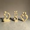 3Pcs/set  Nordic Modern Art Ins Style 3 Colors Kiss Couple Resin Crafts Decoration Ornaments Home Bedroom