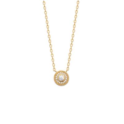 [R3559] - Gold Plated Necklace 'Sissi' White Gold - 45 Cm 8 Mm