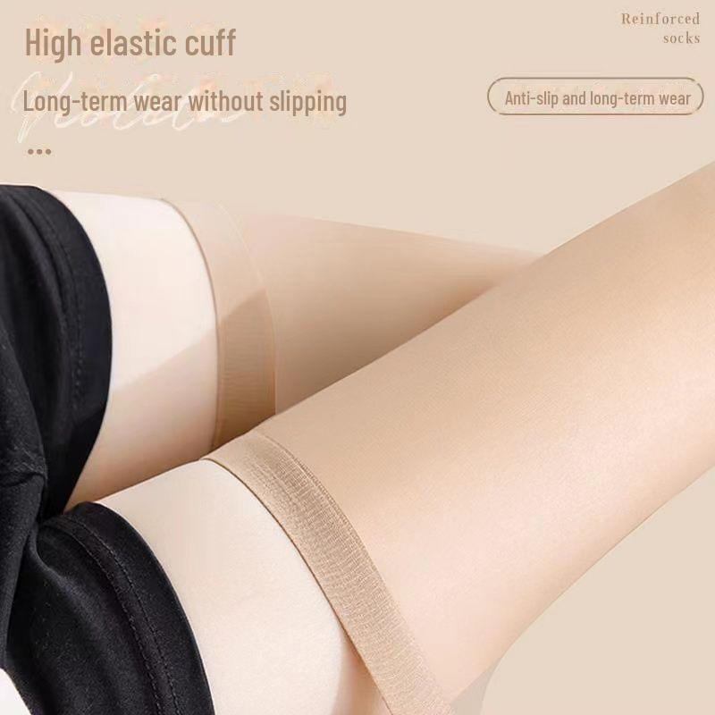 Ultra-Thin Core-Spun Silk Over-the-Knee Stockings: Anti-Snag Flesh-Colored Thigh-High Concealer Socks for Women.